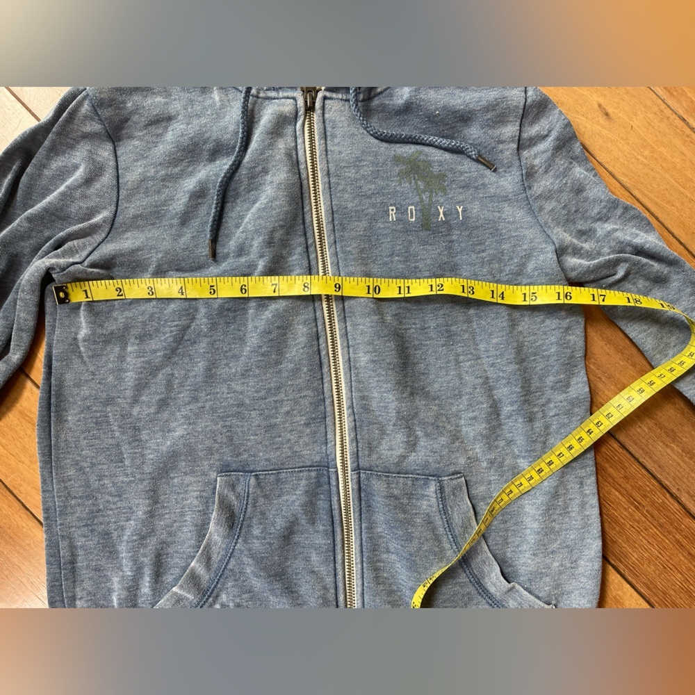 Roxy Zip-Up Hoodie Blue Palm Tree Logo Full Zip Size Small - Picture 7 of 13